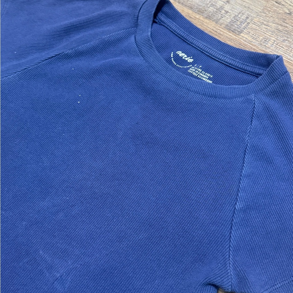 Aerie‎ Cropped Short sleeve navy Shirt - Picture 2 of 4